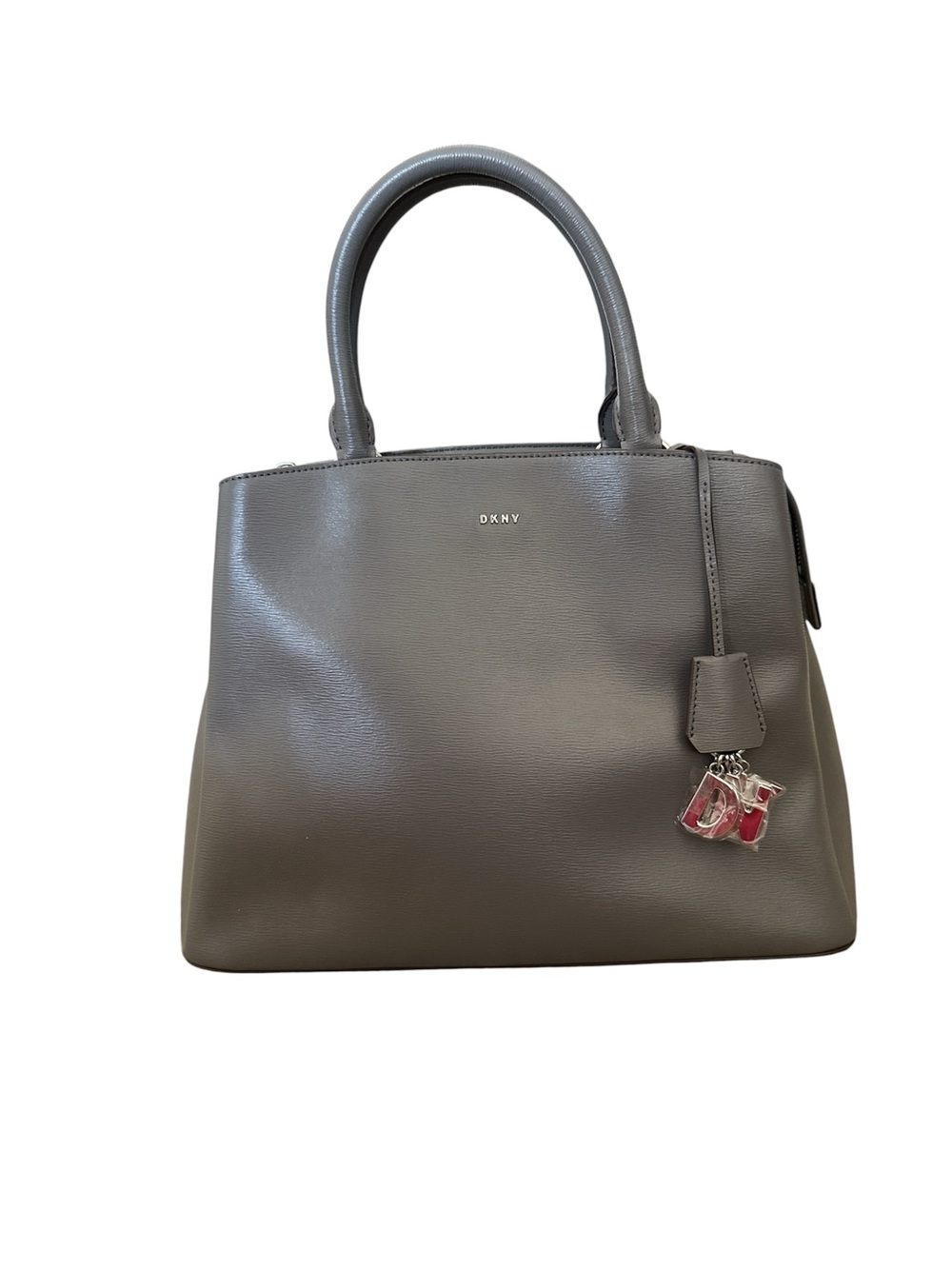 DKNY Paige Medium Gray Leather Satchel Women’s Handbag